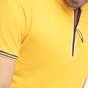 Status Quo Men'S Polo Collar Solid Mustard Color Tshirts