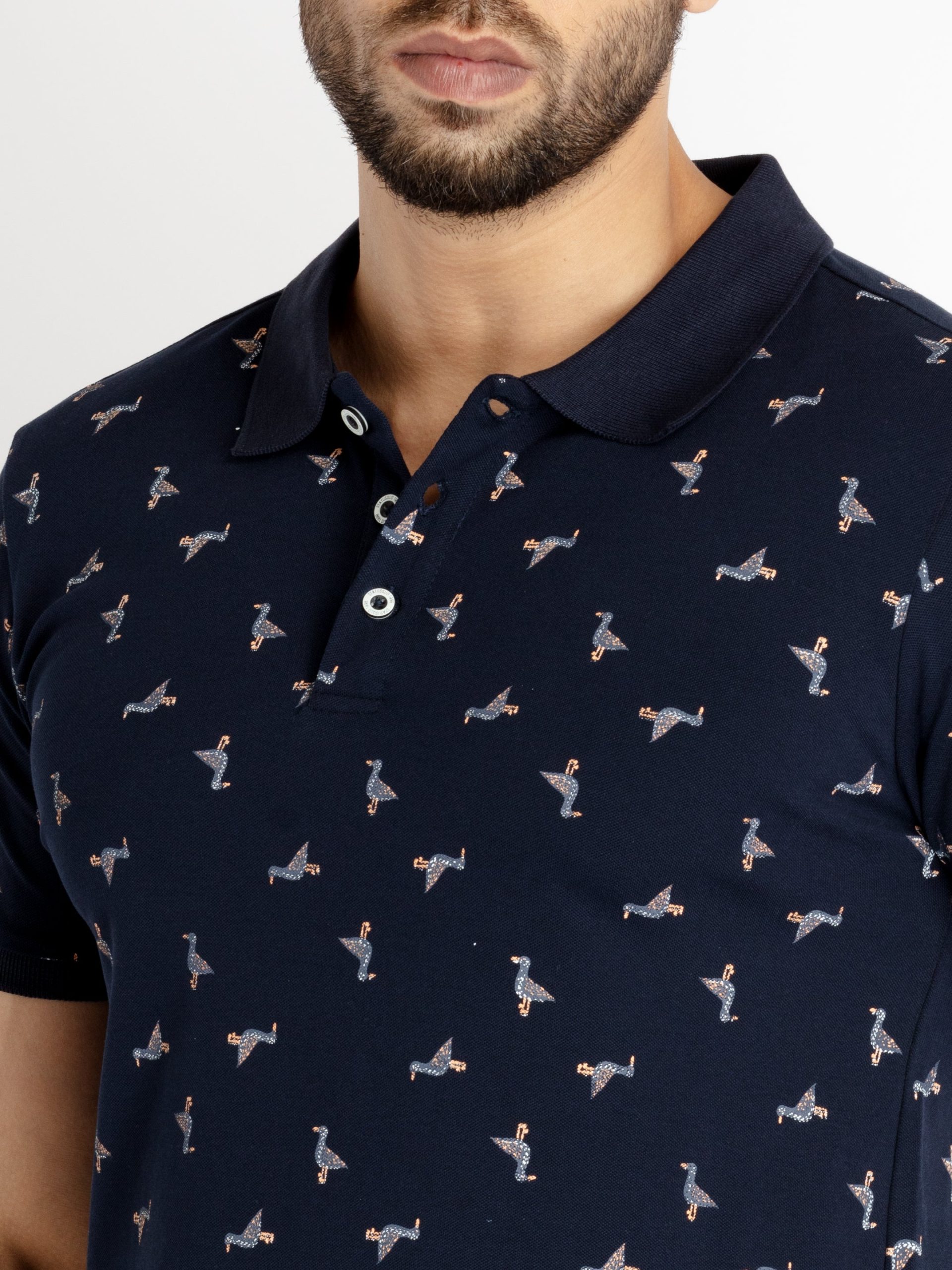 Status Quo Mens All Over Printed Polo Collar T-Shirt