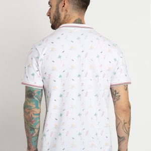 Status Quo Mens All Over Printed Polo Collar T-Shirt