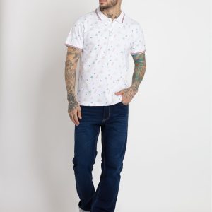 Status Quo Mens All Over Printed Polo Collar T-Shirt