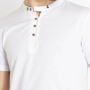 Mens Solid Henley Neck T-Shirt