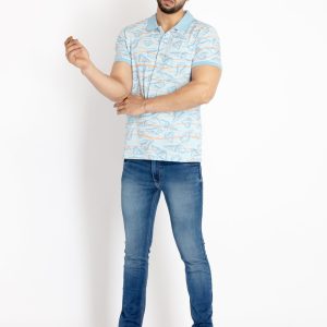 Status Quo Mens All Over Printed Polo Collar T-Shirt