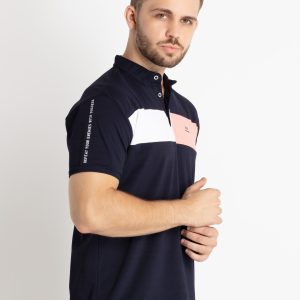 Status Quo Mens Colorblocked Polo T-Shirt