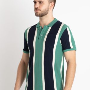 Status Quo Mens Striped Polo T-Shirt