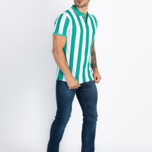Status Quo Mens Striped Polo T-Shirt