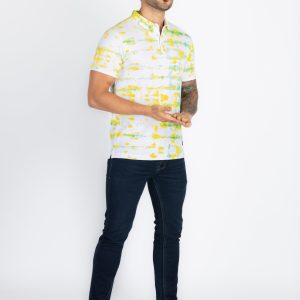 Status Quo Status Quo Men'S Abstract Printed Polo Neck Regular Fit Tshirt