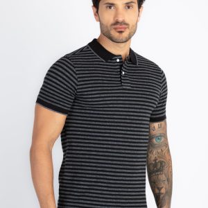 Status Quo Mens Striped Polo T-Shirt