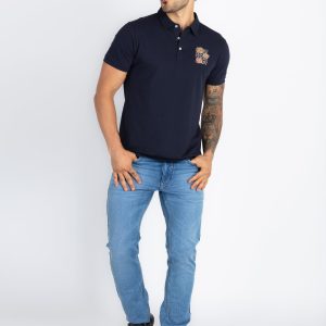 Status Quo Men'S Slim Fit Polo With Tipping Collar