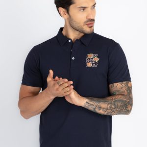 Status Quo Men'S Slim Fit Polo With Tipping Collar