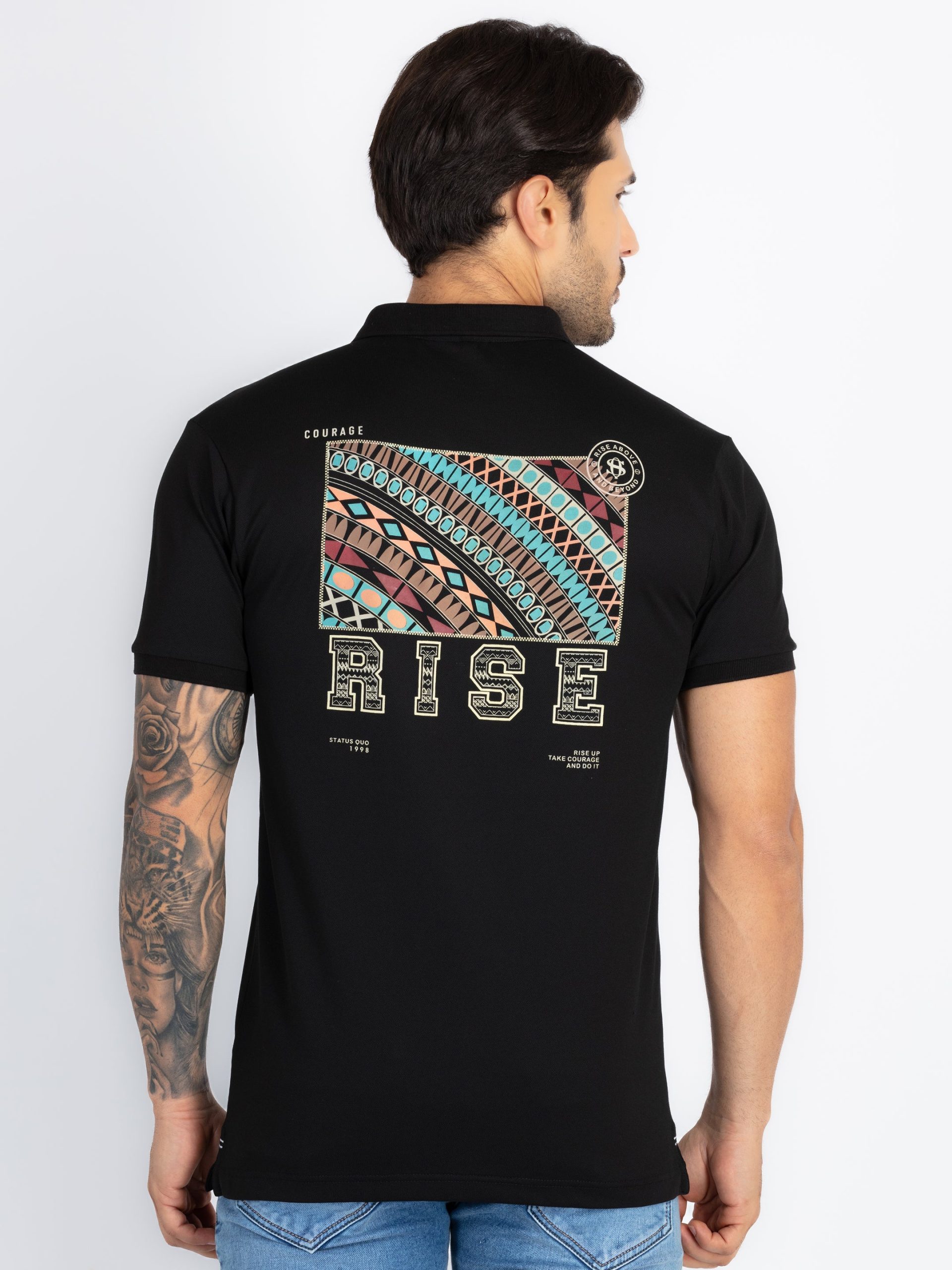 Status Quo Status Quo Graphic Front Back Printed Regular Fit Tshirt