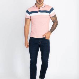 Mens Colourblock Polo T-Shirt