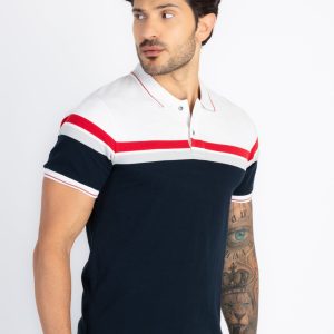 Status Quo Status Quo Chest Striped Regular Fit Polo Tshirt