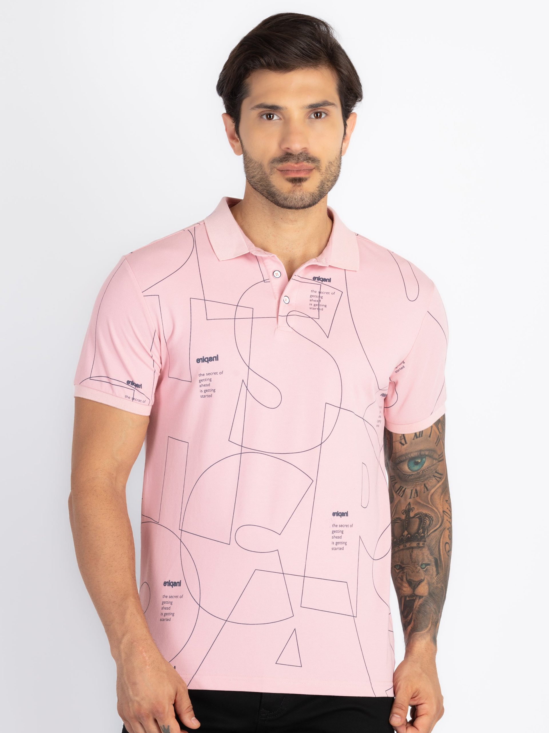 Status Quo Men'S New Basic Solid Slim Fit Tshirt With Tipping Collar