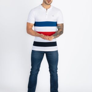 Mens Colourblock Polo T-Shirt