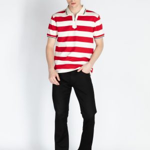 Status Quo Mens Horizontal Striped Polo T-Shirt