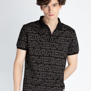 Status Quo Men'S Typography Printed Polo Collar Half Sleeves Regular Fit Tshirt