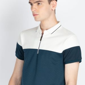 Status Quo Mens Colourblocked Polo Collar T-Shirt