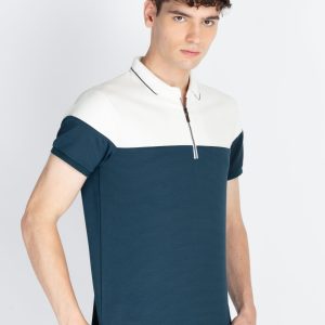 Status Quo Mens Colourblocked Polo Collar T-Shirt