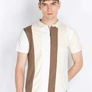 Status Quo Mens Colourblocked Polo Collar T-Shirt
