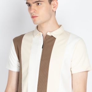 Status Quo Mens Colourblocked Polo Collar T-Shirt