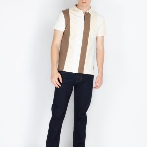Status Quo Mens Colourblocked Polo Collar T-Shirt