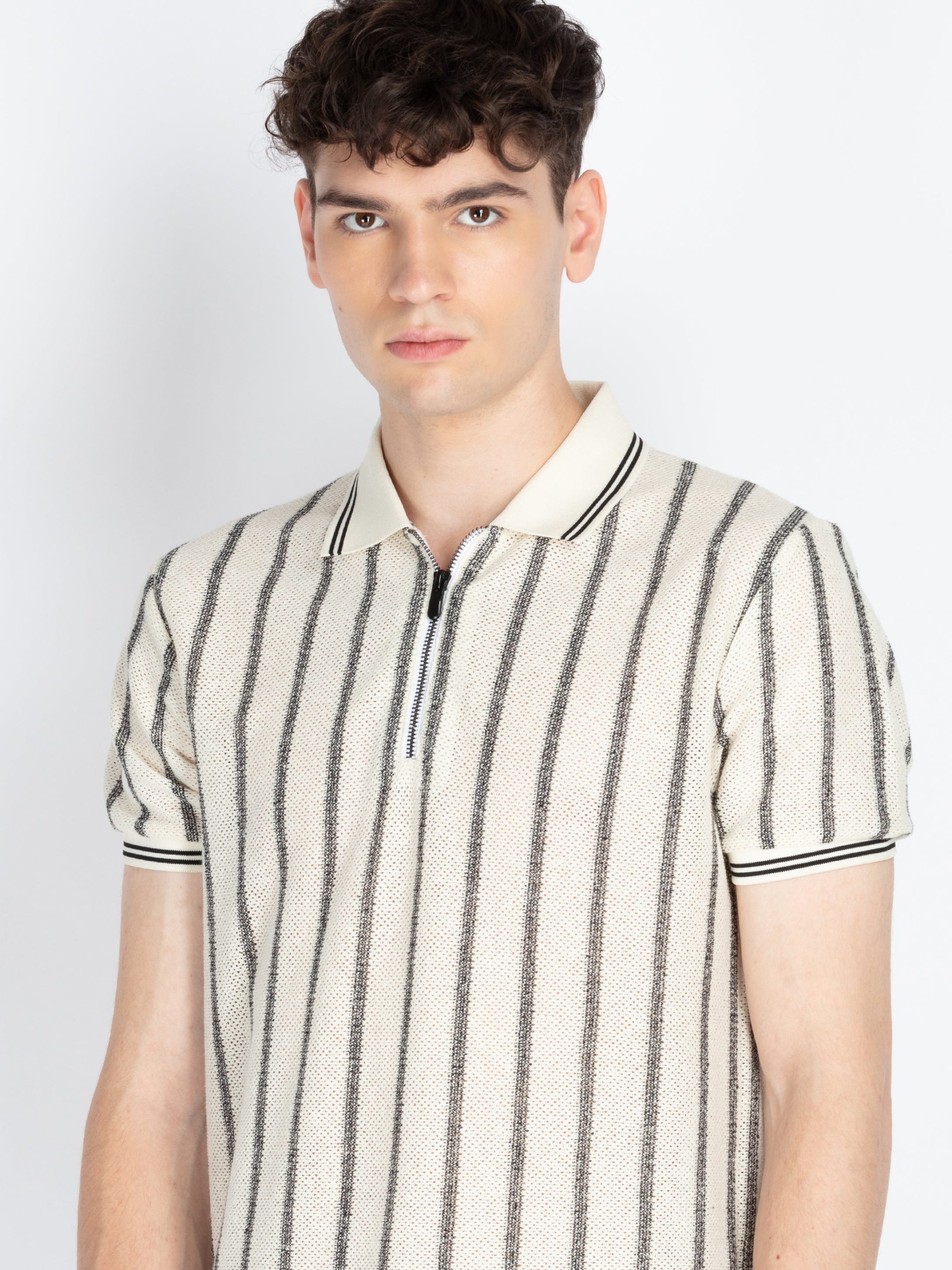 Mens Striped Polo T-Shirt