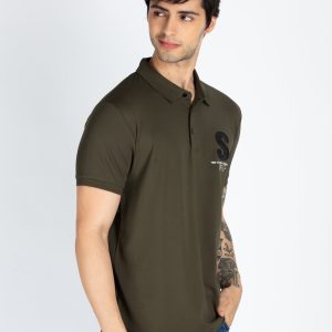 Mens Front & Back Printed Polo T-Shirt