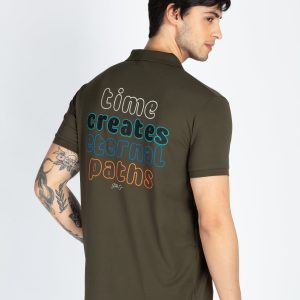 Mens Front & Back Printed Polo T-Shirt