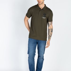 Mens Front & Back Printed Polo T-Shirt