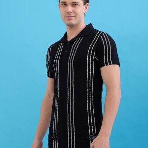 Status Quo Men'S New Basic Solid Slim Fit Polo Tshirt With Tipping Collar