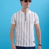 Status Quo Mens Solid Slim Fit Polo T-Shirt With Tipping Collar