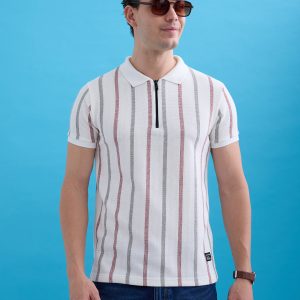 Status Quo Mens Solid Slim Fit Polo T-Shirt With Tipping Collar