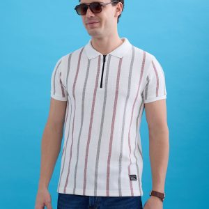 Status Quo Mens Solid Slim Fit Polo T-Shirt With Tipping Collar