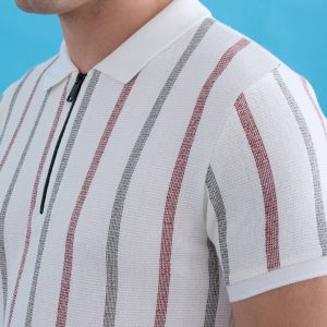 Status Quo Mens Solid Slim Fit Polo T-Shirt With Tipping Collar
