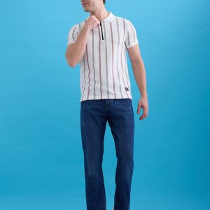 Status Quo Mens Solid Slim Fit Polo T-Shirt With Tipping Collar