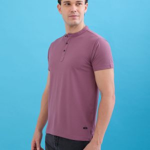 Status Quo Men'S Solid Slim Fit V-Neck T-Shirt