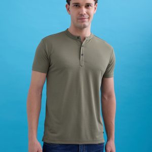 Status Quo Men'S Solid Slim Fit V-Neck T-Shirt
