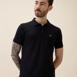 Status Quo Status Quo Men'S Solid Polo Collar Half Sleeves Regular Fit Tshirt