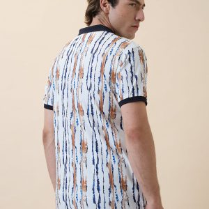 Status Quo Men'S Printed Polo Collar Half Sleeves Regular Fit Tshirt