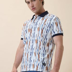 Status Quo Men'S Printed Polo Collar Half Sleeves Regular Fit Tshirt