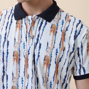 Status Quo Men'S Printed Polo Collar Half Sleeves Regular Fit Tshirt