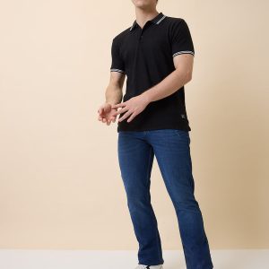 Status Quo Mens Solid Polo Collar Half Sleeves Regular Fit Tshirt