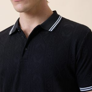 Status Quo Mens Solid Polo Collar Half Sleeves Regular Fit Tshirt