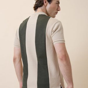 Status Quo Men'S Self Design Polo Collar Half Sleeves Regular Fit Tshirt