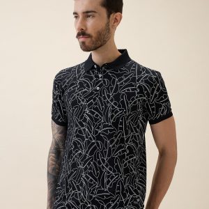 Status Quo Status Quo Men'S Printed Polo Collar Half Sleeves Regular Fit Tshirt