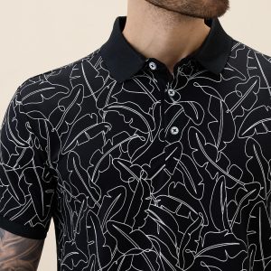 Status Quo Status Quo Men'S Printed Polo Collar Half Sleeves Regular Fit Tshirt