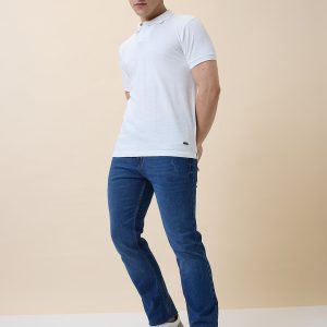Status Quo Men'S Striped Polo Collar Half Sleeves Regular Fit Tshirt