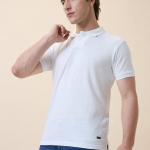 Status Quo Men'S Striped Polo Collar Half Sleeves Regular Fit Tshirt