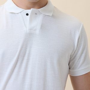 Status Quo Men'S Striped Polo Collar Half Sleeves Regular Fit Tshirt
