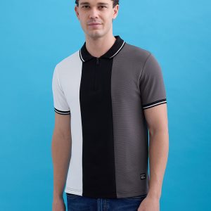 Status Quo Status Quo Men'S Cut & Sew Polo Collar Half Sleeves Regular Fit T-Shirt